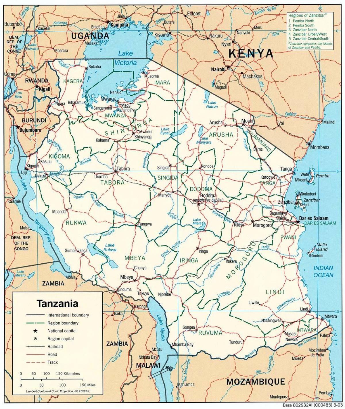 새로운 지도의 탄자니아