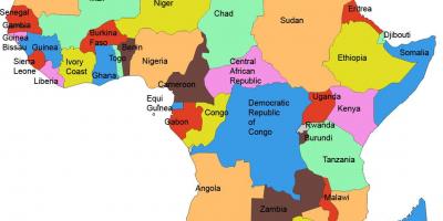 아프리카의 지도를 보여주는 탄자니아